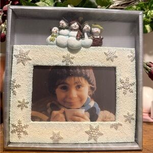 Snowman & Snowflakes Picture Frame 4x6 NIB